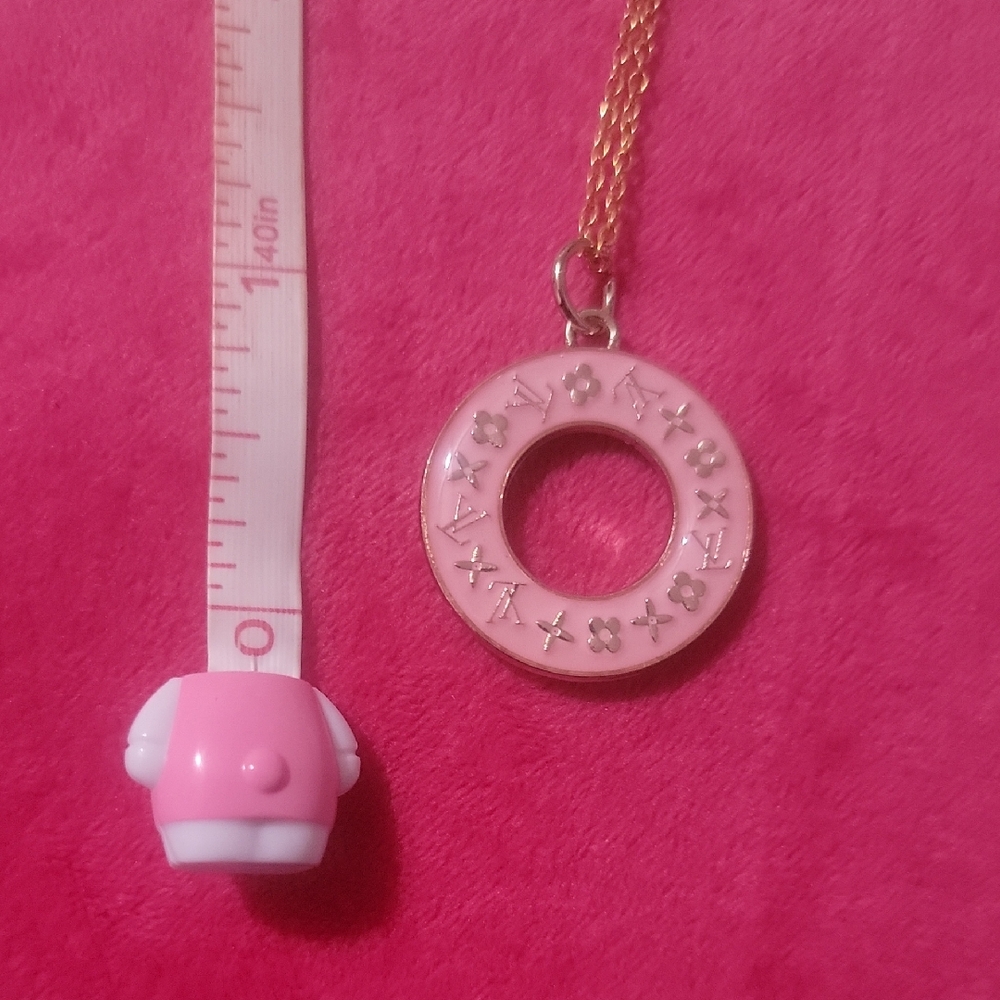 LV Pink And Gold-Tone Double-sided Zipper Pull Charm